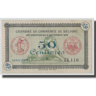 France, Belfort, 50 Centimes, 1918, TTB+, Pirot:23-41 - Chambre De Commerce