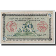 France, Belfort, 50 Centimes, 1918, TTB, Pirot:23-41 - Chambre De Commerce