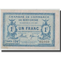 France, Bayonne, 1 Franc, 1920, TTB, Pirot:21-67 - Chambre De Commerce