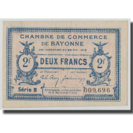 France, Bayonne, 2 Francs, 1916, TTB+, Pirot:21-36 - Chambre De Commerce