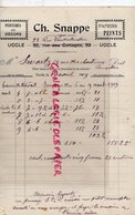 BELGIQUE- BRUXELLES- UCCLE- RARE FACTURE CH. SNAPPE -PEINTRE DECORATEUR-PEINTURE DECORS-1919 - Straßenhandel Und Kleingewerbe