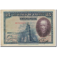 Billet, Espagne, 25 Pesetas, 1928-08-15, KM:74b, TB - 1-2-5-25 Pesetas