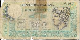 ITALIE  - BILLET - 500 Lires  - E. EVANGELLI - ITALIE - - Altri & Non Classificati