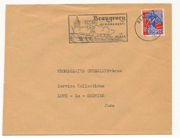 Enveloppe - OMEC Secap - Beaugency, Ses Monuments, Sa Plage - Beaugency Loiret 1960 - Oblitérations Mécaniques (flammes)