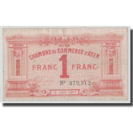 France, Agen, 1 Franc, 1917, TTB, Pirot:2-14 - Chambre De Commerce