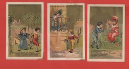 Meulan, Seine & Oise, Maison Thuvin, Lot 3 Chromos, Lith. Laas, Fables De La Fontaine - Sonstige & Ohne Zuordnung