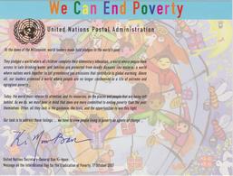United Nations Special Card International Day Of The Eradication Of Poverty - 2008 - Signed By Ban Ki Moon - Cartas