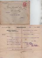 AP2101/ TP74 GB Perforé G M Grisar & Marsily S/L.Anvers Départ 27/5/1905 Avec Contenu V.Diest C.d'arrivée - 1863-09