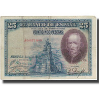 Billet, Espagne, 25 Pesetas, 1928, 1928-08-15, KM:74a, TB - 1-2-5-25 Pesetas