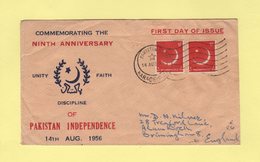 Pakistan - Karachi - FDC - Anniversaire Independance - 1956 - Pakistán