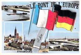 ** Lot De 2 Cartes ** 67 - STRASBOURG : PONT De L'EUROPE - CPSM Grand Format - Bas Rhin - Strasbourg
