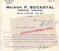 BELGIQUE - GAND- RARE LETTRE MAISON P. BOCKSTAL IMPORTATION EXPORTATION- ANTONIO SAVIGNANO NAPLES-1923 - Petits Métiers