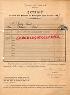 79- NIORT- RARE EXTRAIT VILLE DE NIORT ROLE DES BALCONS OU ENSEIGNES 1925- MAIRIE LE MAIRE E. MAROT - Other & Unclassified