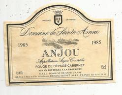 étiquette De Vin , Pays De Loire , ANJOU , Domaine De SAINTE ANNE , Rouge, Brault , Brissac-Quincé, 49 - Bourgogne