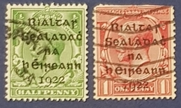 1922 Éire, Ireland, Great Britain Stamps Overprinted In Black, Used - Oblitérés