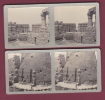 281018 PHOTO STEREO -  2 Photos EGYPTE LOUXOR Temple Et Salle Hypostyle - Luxor