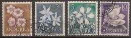 Andorra U 068/71 (o) Flores. 1966 - Oblitérés