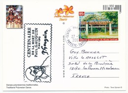 POLYNESIE FRANCAISE - Cachet "Centenaire De La Mort De Paul Gauguin 8 Mai 1903" - Sur CPM Papeete Centre Phil 2003 - Briefe U. Dokumente
