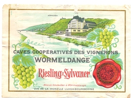 Etiket Etiquette - Vin - Wijn - Riesling  Sylvaner - Wormeldange - Riesling