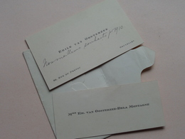 Emile Et Mme VAN OOSTERZEE - DELA MONTAGNE Rue Du Prévot BRUXELLES ( Zie Foto ) 2 Stuks + Omslag ( > Forest 1910 ) ! - Visiting Cards