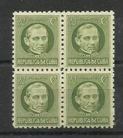 CUBA  YVERT  181  (B4)   MNH  ** - Unused Stamps