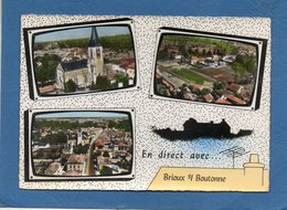 CPSM Dentelée - BRIOUX-sur-BOUTONNE (79) - Carte De Multi-vues Au Blason Héraldique De 1965 - Brioux Sur Boutonne