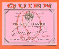 étiquette Vin Rosé D'anjou Quien Et Cie à Bordeaux - 70 Cl - Vino Rosado