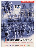 REIMS -- 1998--carte Publicitaire "Le Marathon De Reims" - Reims