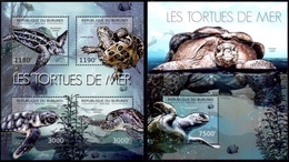 (049-50) Burundi  2012 / Animals / Turtles / Tortues / Schildkröten ** / Mnh  Michel 2788/91 + BL 282 - Andere & Zonder Classificatie