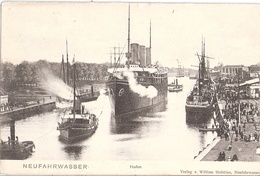DANZIG Gdansk Neufahrwasser Novy Port Hafen Einfahrender Groß Dampfer Hinter Schlepper Um 1905 - Danzig