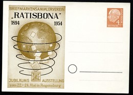 Bund PP5 D2/001 AUSSTELLUNG RATISBONA REGENSBURG 1954  NGK 30,00€ - Cartes Postales Privées - Neuves