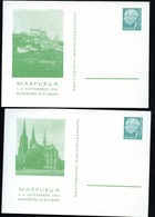 Bund PP6 D2/002-1-2 MARBURG SCHLOSS + ELISABETHKIRCHE 1956  NGK 20,00€ - Private Postcards - Mint