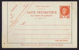 Carte Pneumatique Type Pétain (Bersier)  3 Fr  Yv 521-CLPP1  Neuve ** - Pneumatiques