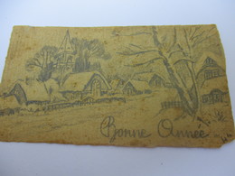 Petite Carte De Voeux /Bonne Année/  Dessin Crayon Mine  / Cicé - Hue/ Occupation/ 1944       CVE146 - Neujahr