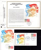 " ENTREE EN GUERRE DES USA " Sur LOT (Feuillet CEF + Enveloppe 1er Jour + Carte Maximum). De 1987. N°YT 2477 Parf état - Militaria