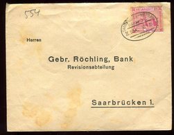 Sarre - Enveloppe De Saarbrücken En 1925 - O 354 - Brieven En Documenten