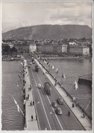 GENEVE - PONT DU MT-BLANC - ANCIEN TRAM ET VOITURE VINTAGE - 1957 - GE Geneva