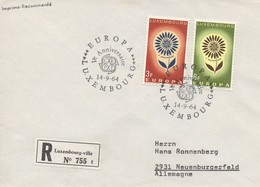RE10   FDC Recommandé Europa 1964    TTB - Lettres & Documents