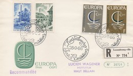 RE11   FDC Recommandé Europa 1966 + 2 Timbres "centre Européen"    TTB - Storia Postale