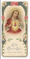 Image Pieuse XIXe Chromo Art Nouveau Sacré-Coeur De Jésus Soyez Mon Salut - Holy Card - Images Religieuses