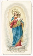 Image Pieuse Chromo Et Dorures Vierge à L'enfant Maria Auxilium Christinaorum 1906 + Prière Manuscrite - Holy Card - Images Religieuses