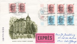 RE35   FDC Exprès  "timbres Carnet Robert Schuman" 1986   TTB - Brieven En Documenten