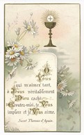Image Pieuse Chromo Dorures Communion Ô Vous Qui M'aimez Tant... Saint Thomas D'Aquin Datée 1905 - Holy Card - Devotieprenten