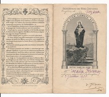 Image Pieuse Archiconfrérie Des Mères Chrétiennes Notre Dame De Sion 1905 4 Pages - Bouasse Lebel éditeur - Holy Card - Images Religieuses