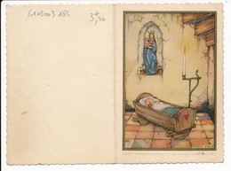 Image Pieuse Faire-part De Naissance Illustré Par Anton PIECK  - Holy Card - Devotieprenten