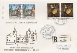 RE55    Recommandé - Journée De L'amitié Européenne 1989   TTB - Storia Postale