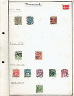 Small Collection Of 102 Stamps (o) From Denmark (from 1870 To 1965) (6 Scans) + 120 Doubles Or Unclassified - Collezioni