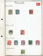 Small Collection Of 102 Stamps (o) From Denmark (from 1870 To 1965) (6 Scans) + 120 Doubles Or Unclassified - Lotes & Colecciones