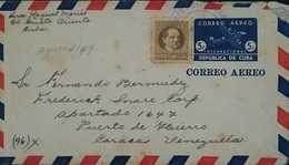 O) 1979 CUBA-CARIBBEAN, TOMAS ESTRADA PALMA SCT 270 10c, PLANE -CORREOA EAEREO INTERNACIONAL 5c, TO VENEZUELA, XF - Covers & Documents