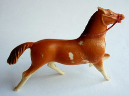 Figurine CYRNOS Far West COWBOY CHEVAL Marron Type3 Sans Selle 60's Pas Starlux Clairet - Horses